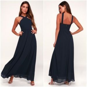 Lulu’s Navy blue ‘Air of Romance’ Maxi Dress